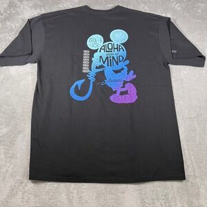 Aulani Disney Resort Mickey Mouse Crazy Shirt T-Shirt Mens XXL Black Aloha NWT